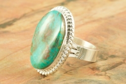 Genuine Boulder Turquoise Sterling Silver Ring